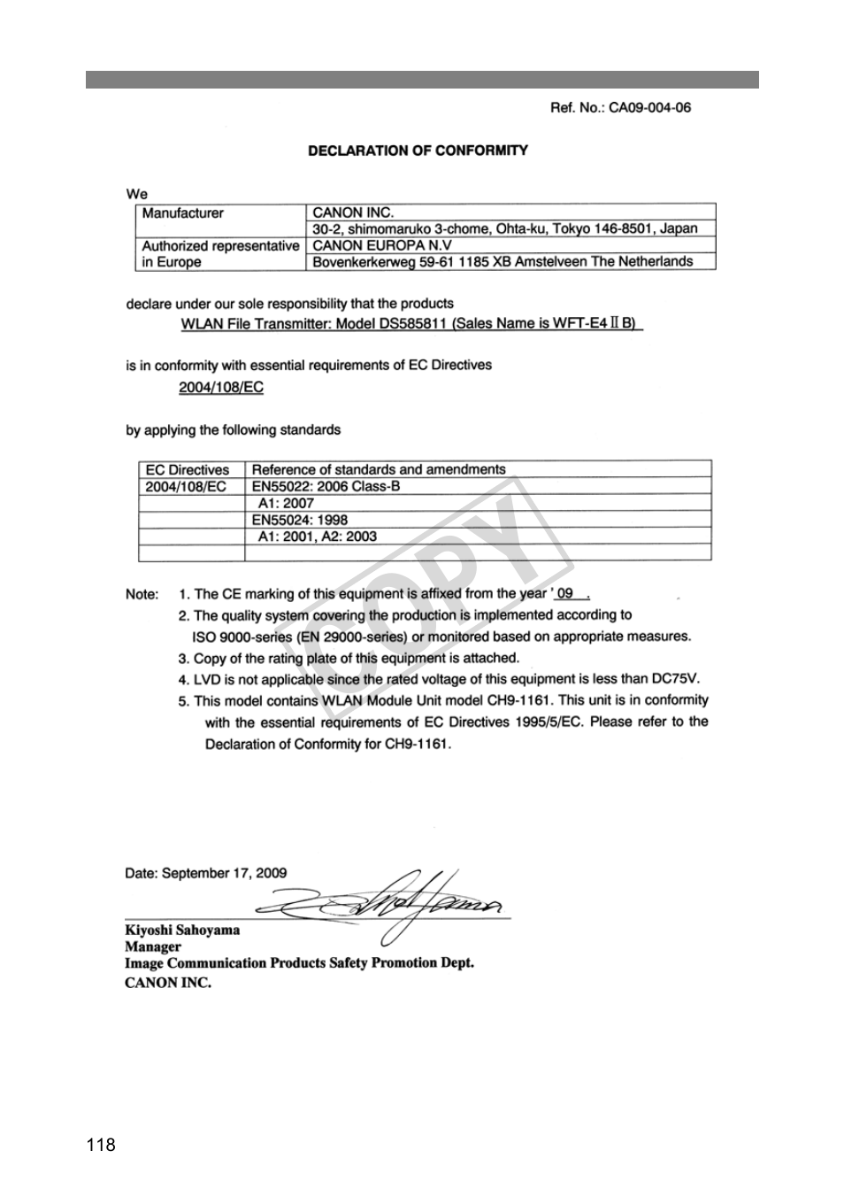 Cop y | Canon Wireless File Transmitter WFT-E4 II A User Manual | Page 118 / 128