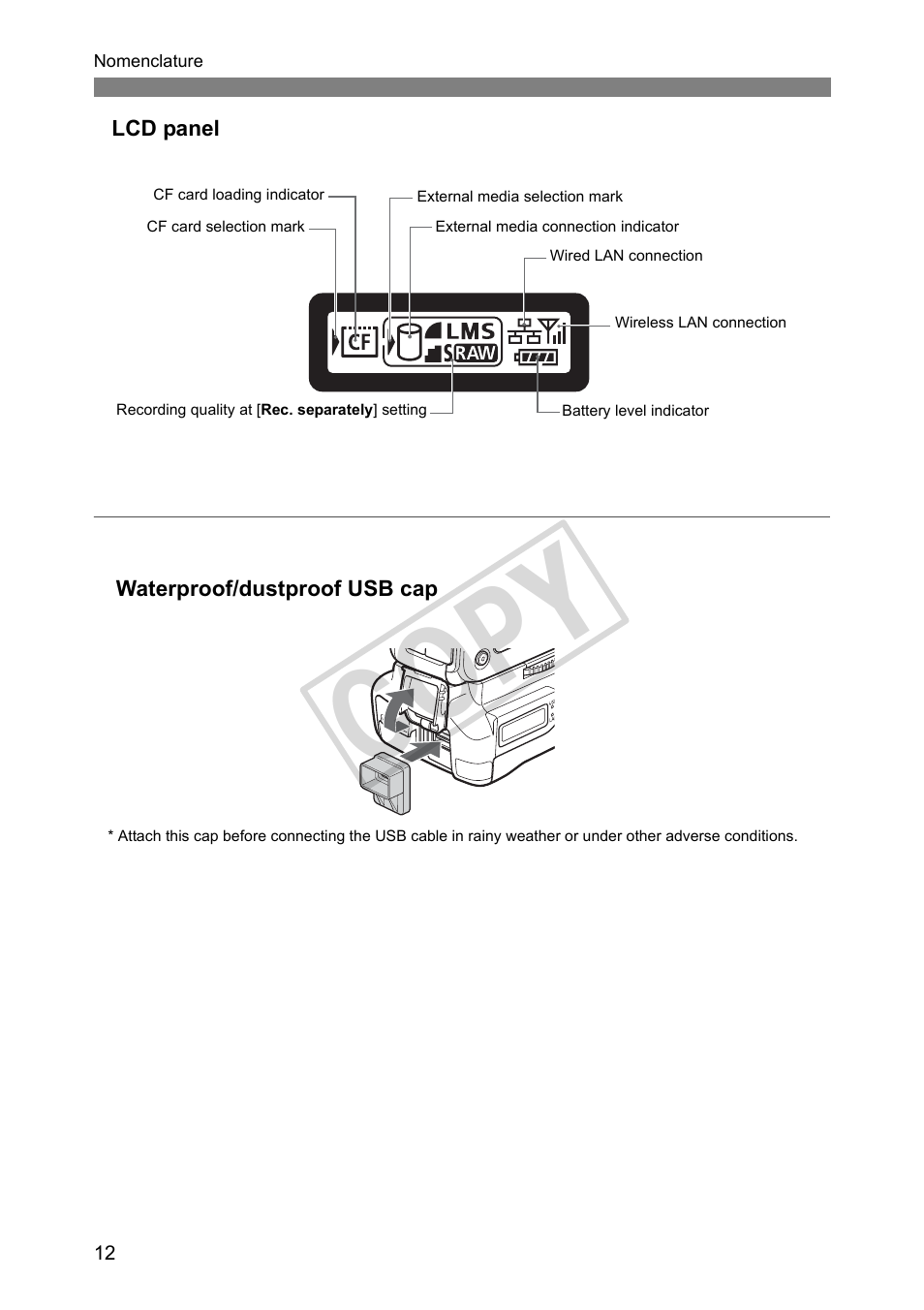 Cop y | Canon Wireless File Transmitter WFT-E4 II A User Manual | Page 12 / 128