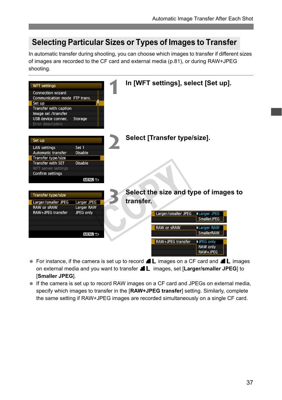 Cop y | Canon Wireless File Transmitter WFT-E4 II A User Manual | Page 37 / 128