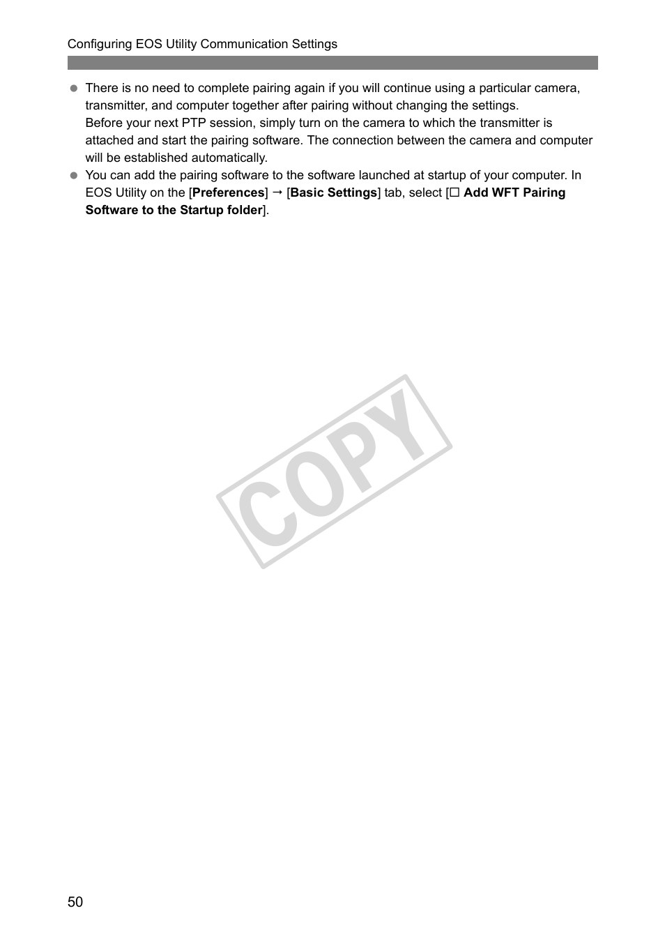 Cop y | Canon Wireless File Transmitter WFT-E4 II A User Manual | Page 50 / 128