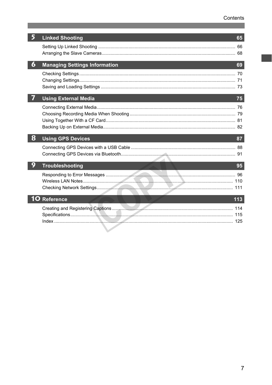 C op y | Canon Wireless File Transmitter WFT-E4 II A User Manual | Page 7 / 128