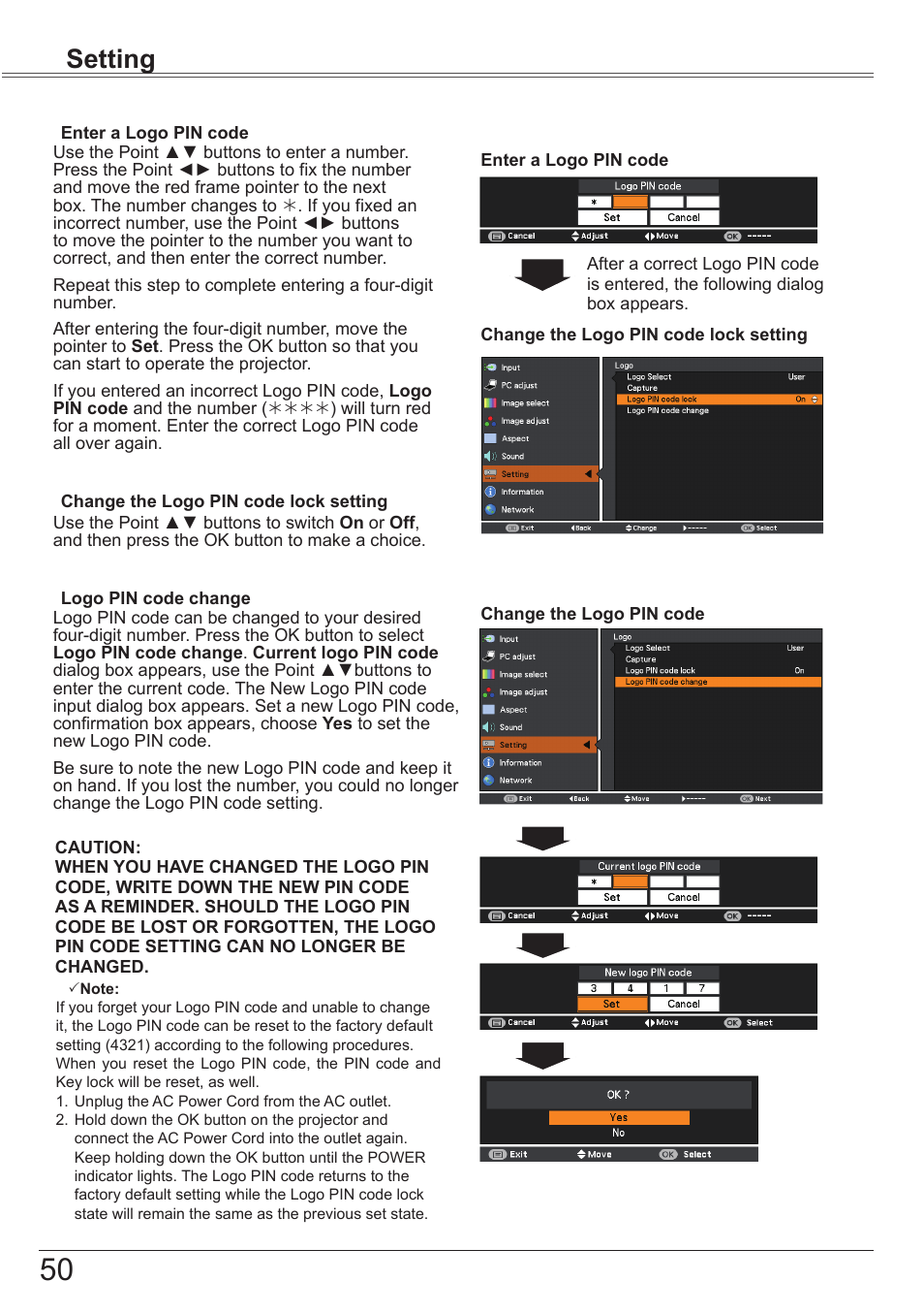 Setting | Canon LV 7490 User Manual | Page 50 / 78