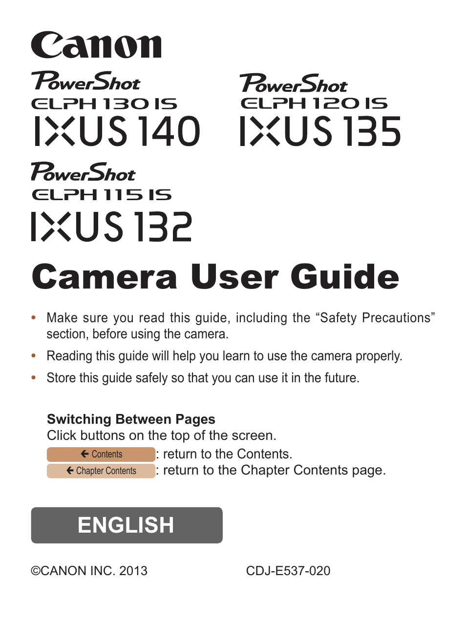Canon PowerShot ELPH 115 IS User Manual | 335 pages