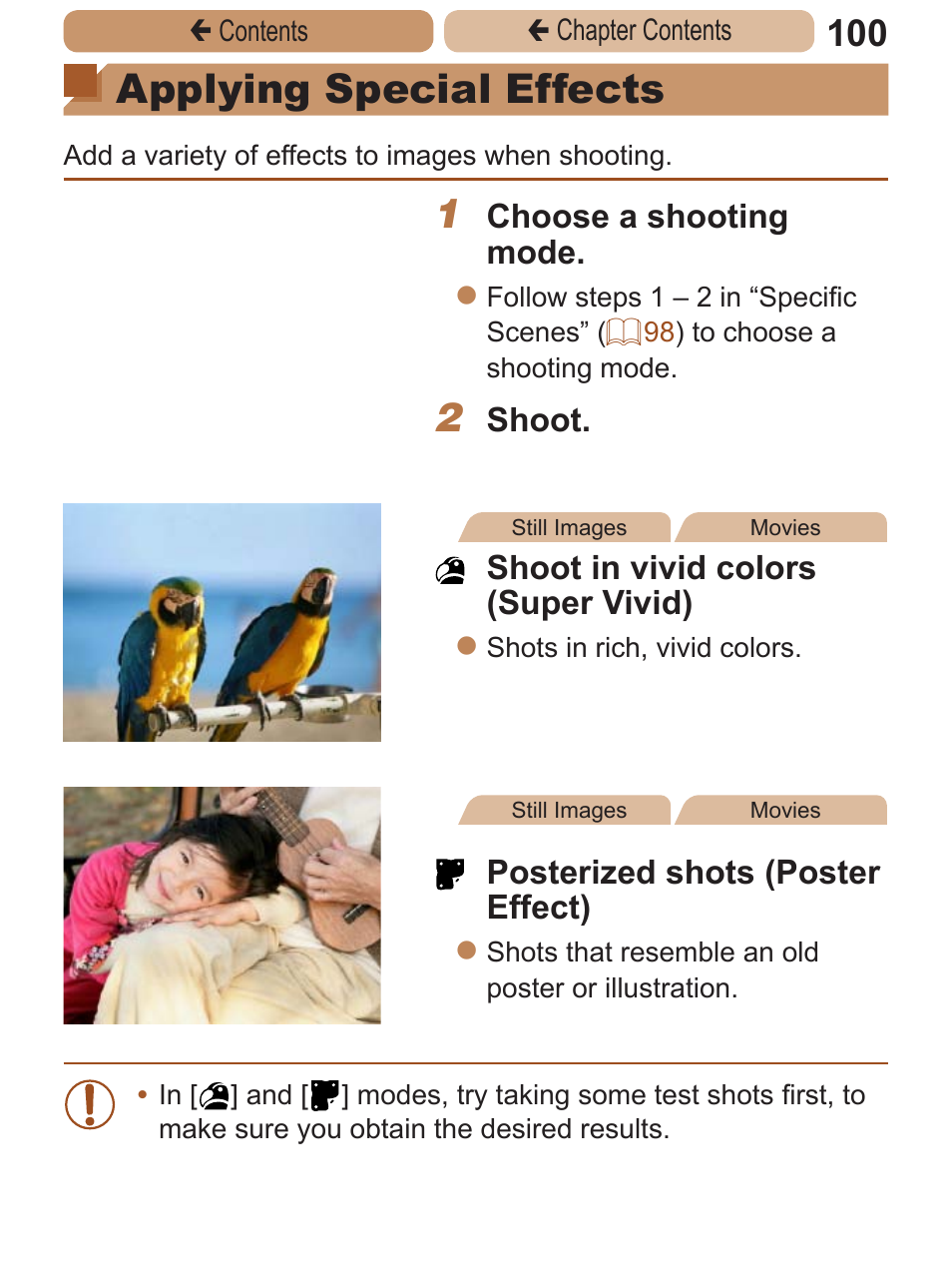 Applying special effects | Canon PowerShot ELPH 115 IS User Manual | Page 100 / 335