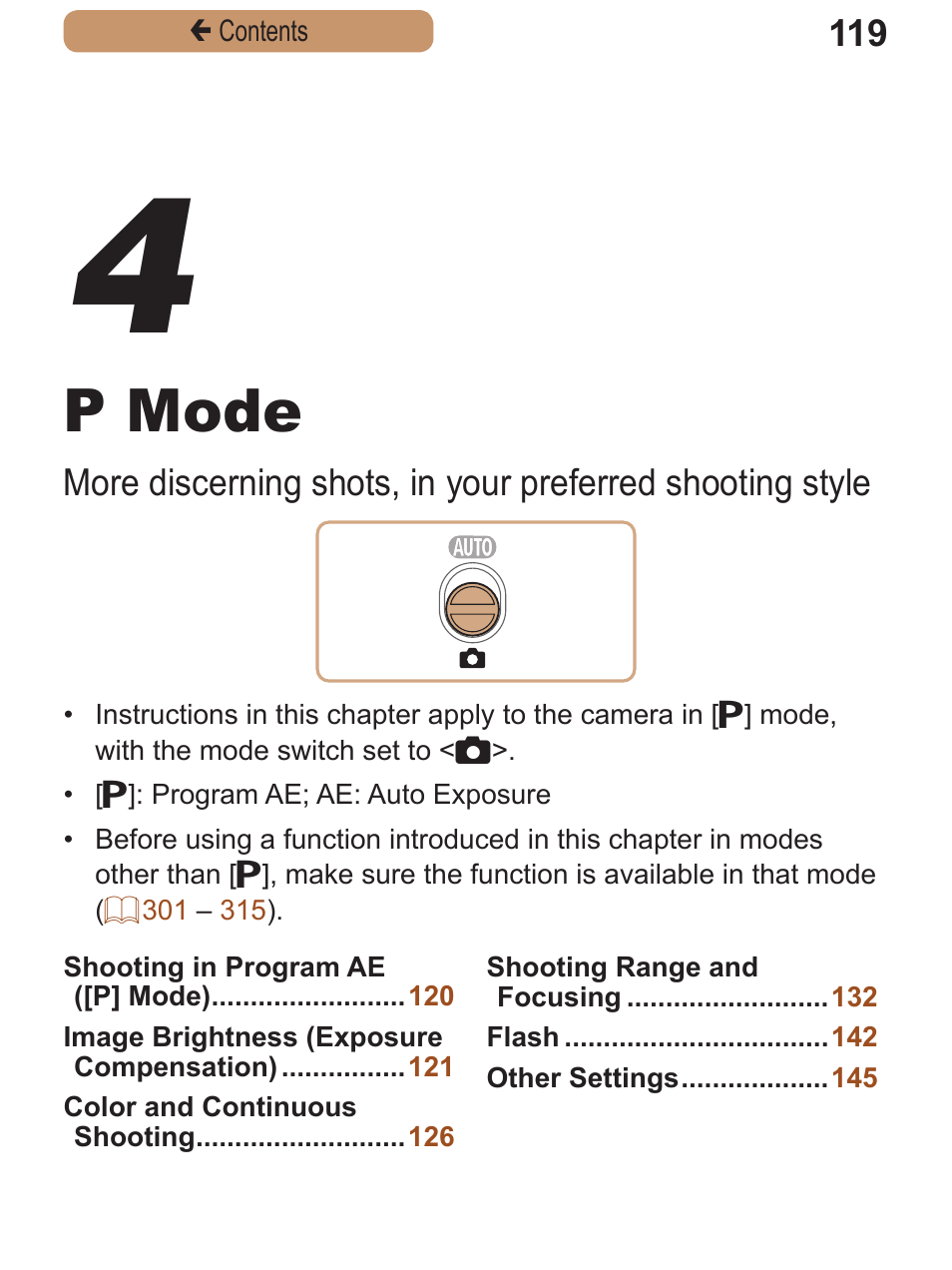 P mode, If the scene icon does, If no frames are | Canon PowerShot ELPH 115 IS User Manual | Page 119 / 335
