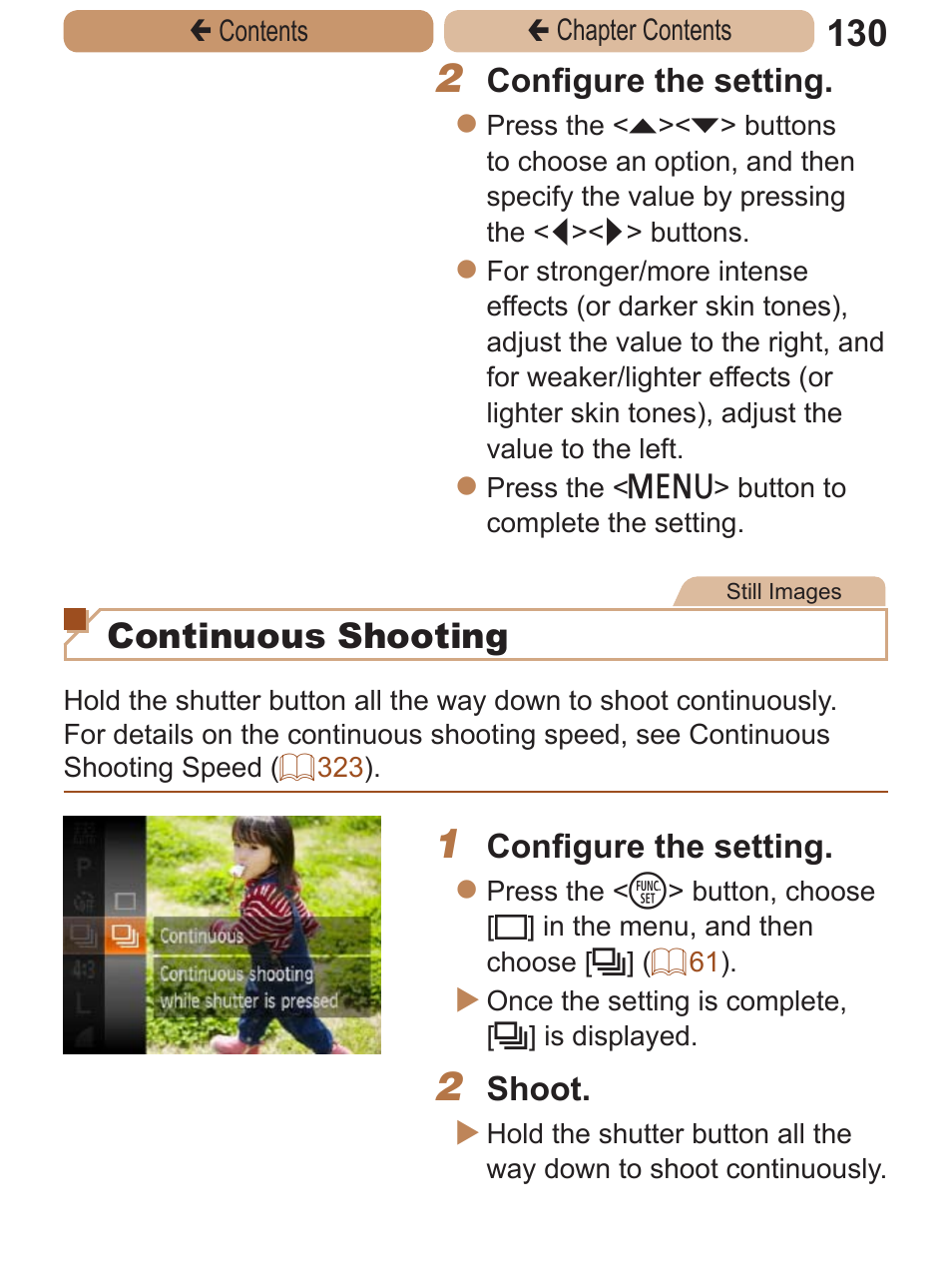 Continuous shooting | Canon PowerShot ELPH 115 IS User Manual | Page 130 / 335