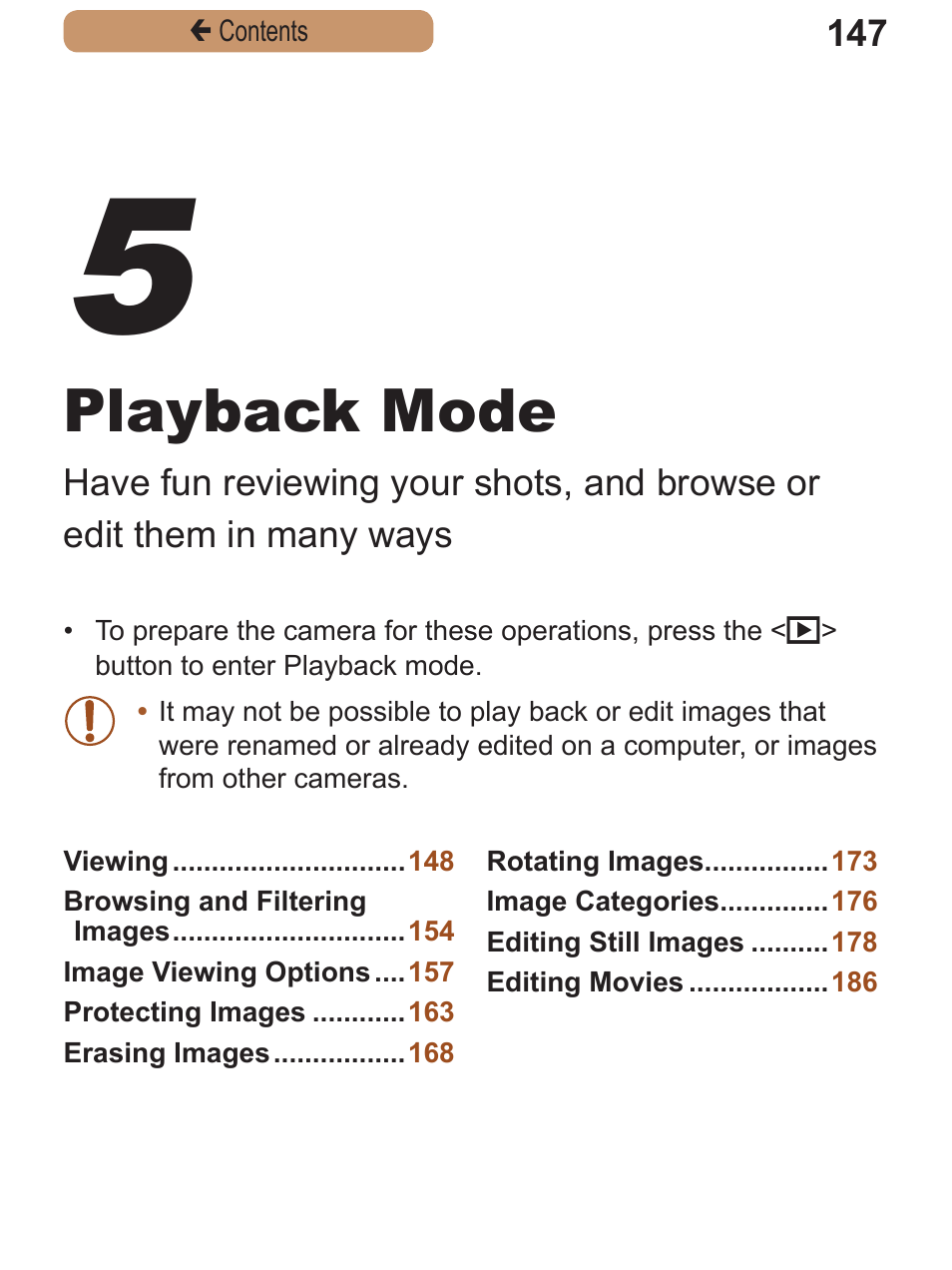 Playback mode | Canon PowerShot ELPH 115 IS User Manual | Page 147 / 335