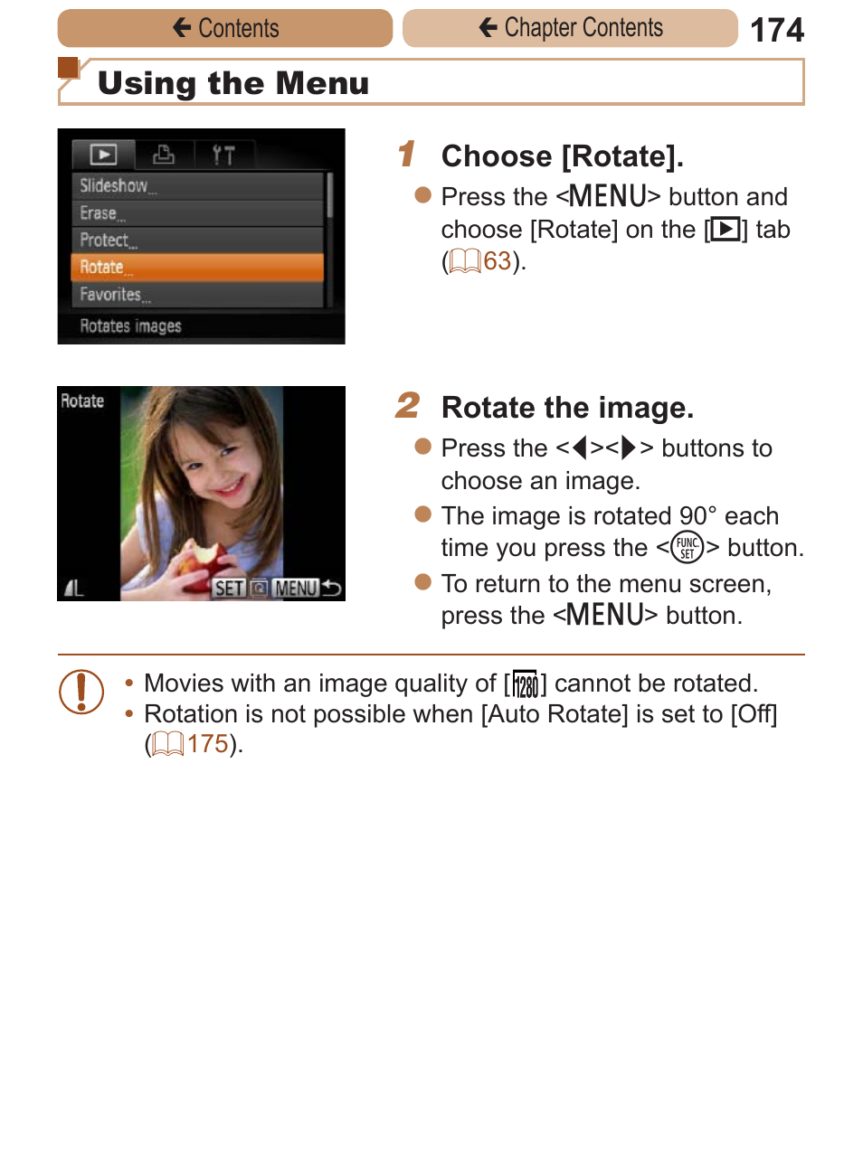 Using the menu | Canon PowerShot ELPH 115 IS User Manual | Page 174 / 335
