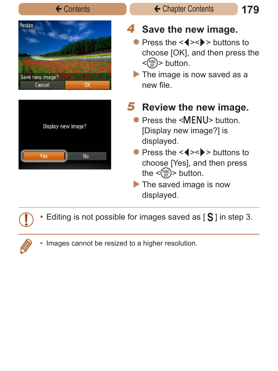 If you edit images and save them as new images | Canon PowerShot ELPH 115 IS User Manual | Page 179 / 335