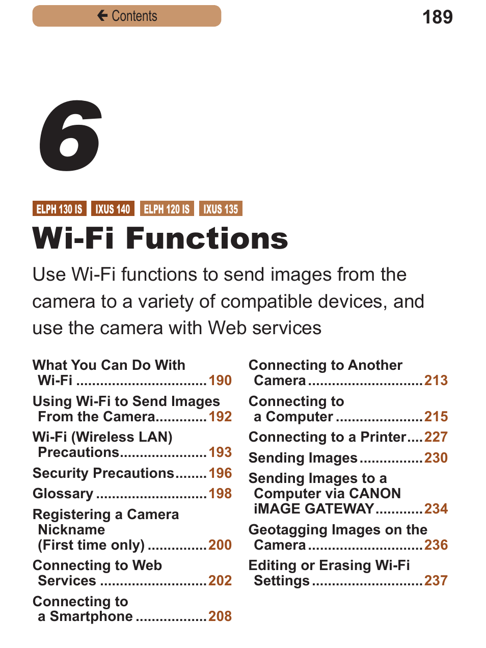 Wi-fi functions | Canon PowerShot ELPH 115 IS User Manual | Page 189 / 335