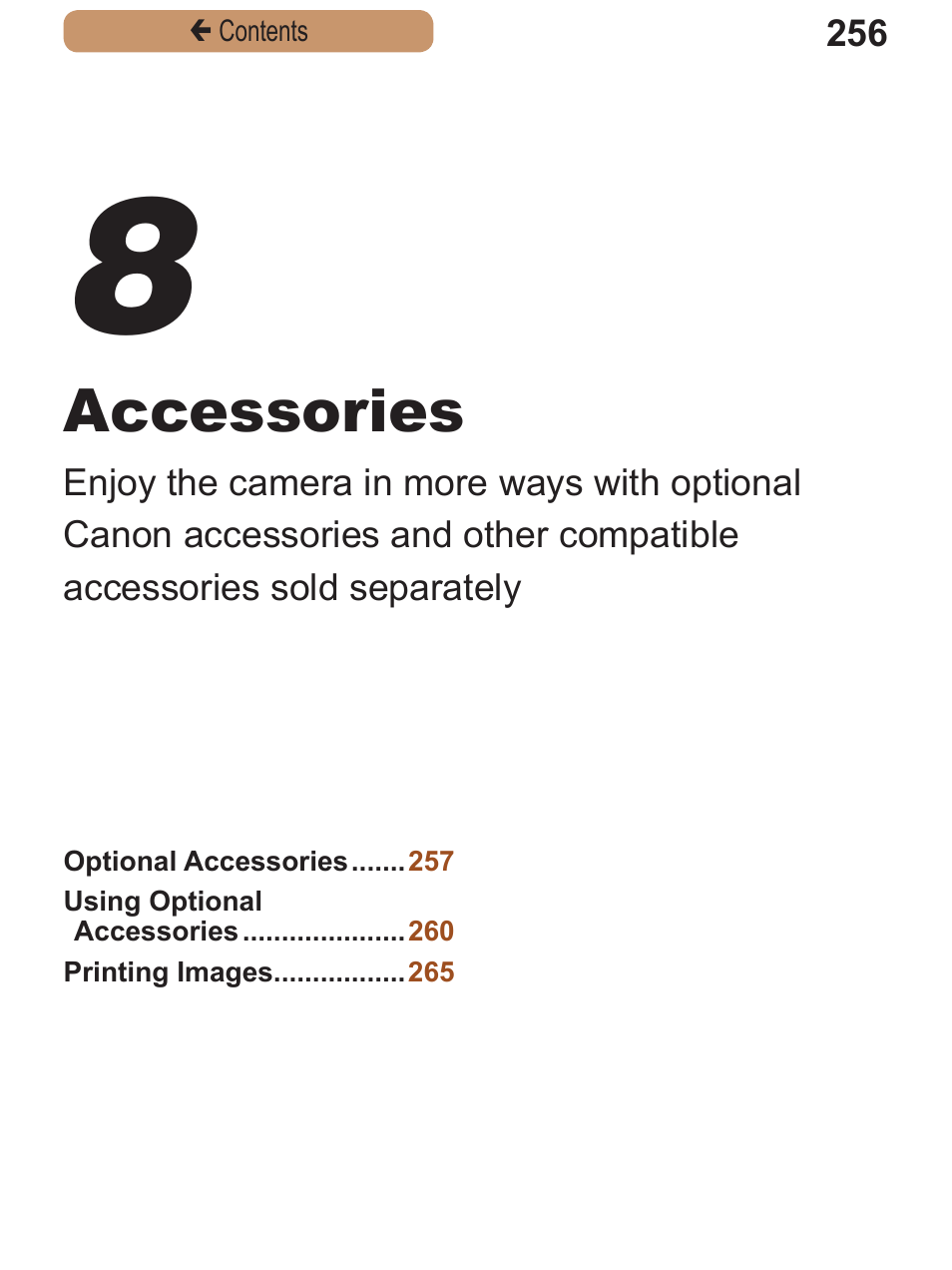 Accessories | Canon PowerShot ELPH 115 IS User Manual | Page 256 / 335