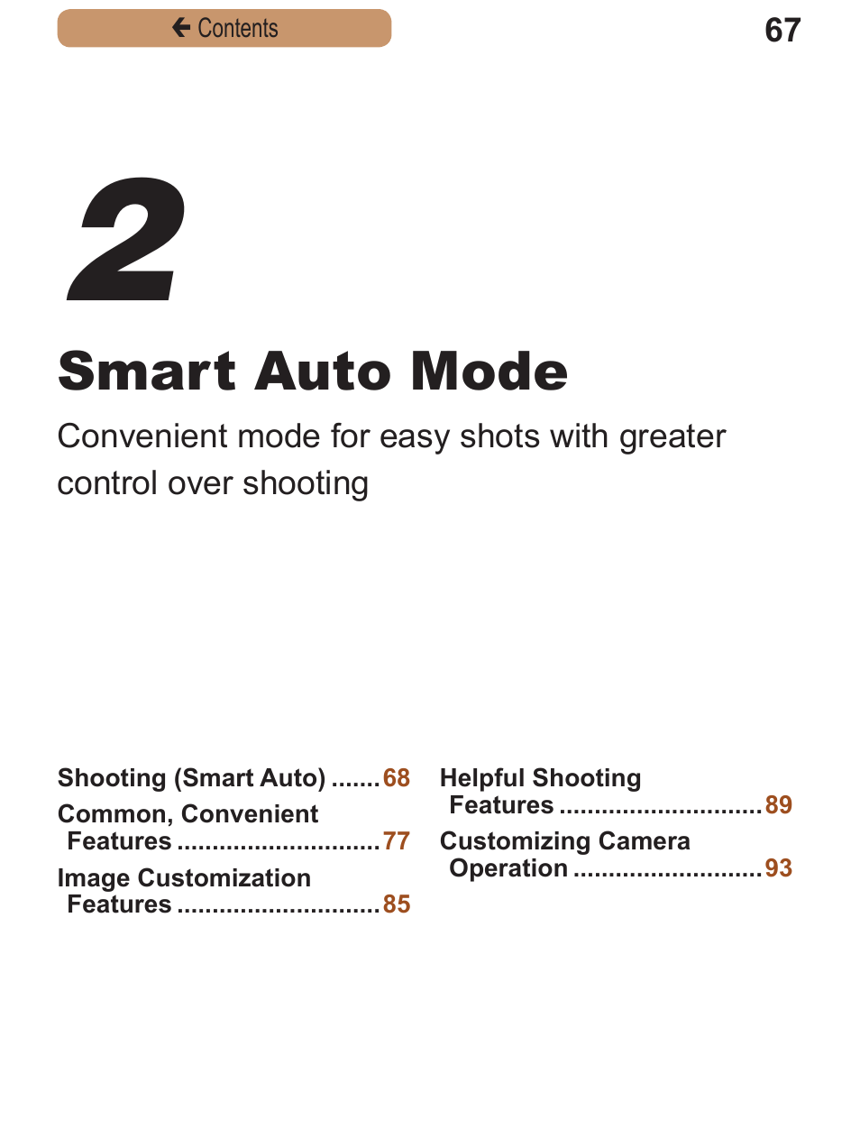 Smart auto mode | Canon PowerShot ELPH 115 IS User Manual | Page 67 / 335