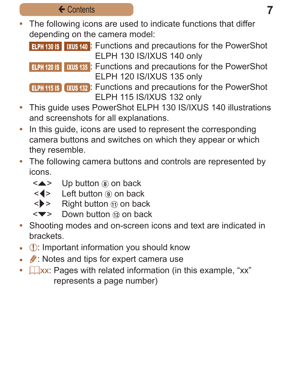 Canon PowerShot ELPH 115 IS User Manual | Page 7 / 335