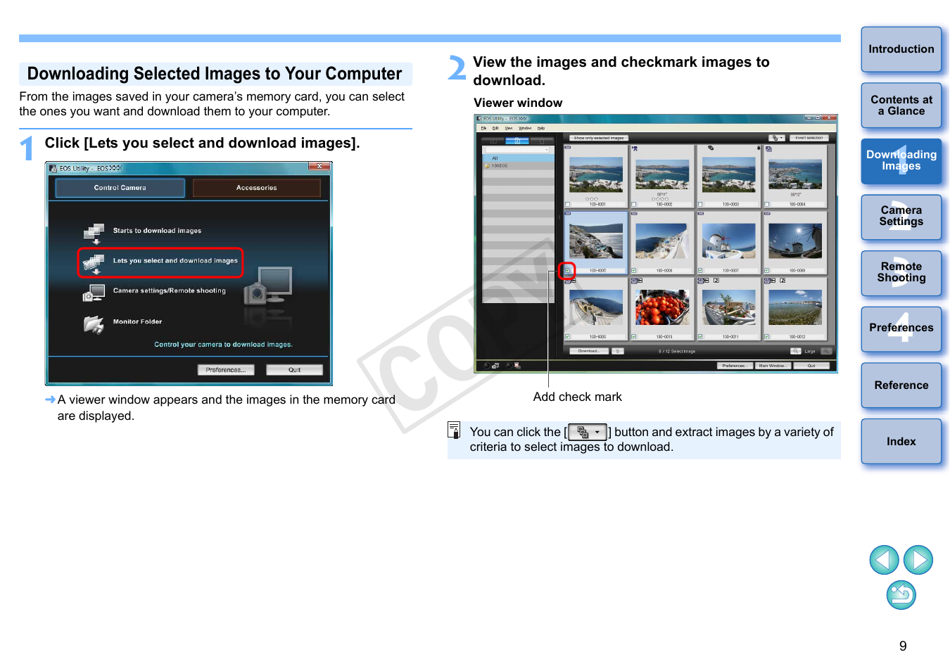 Downloading selected images to your computer, Cop y | Canon EOS Rebel T5i 18-55mm IS STM Lens Kit User Manual | Page 10 / 110