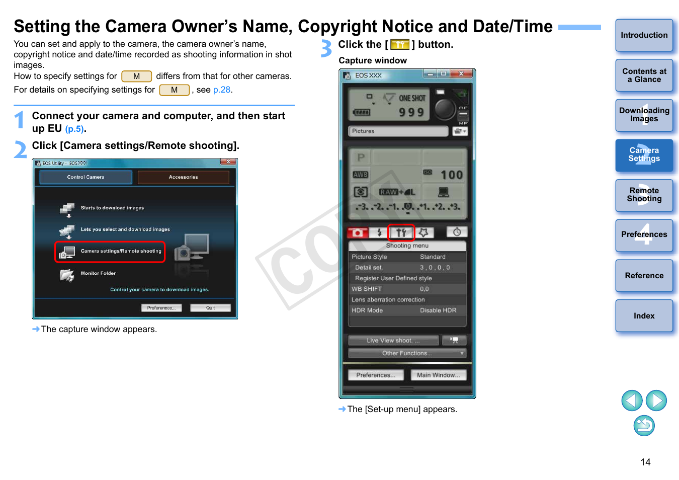 P.14, Cop y | Canon EOS Rebel T5i 18-55mm IS STM Lens Kit User Manual | Page 15 / 110