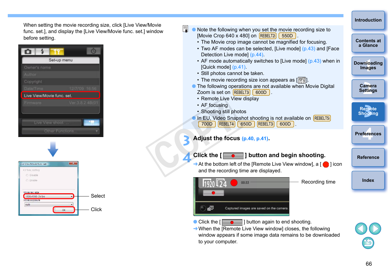 Cop y | Canon EOS Rebel T5i 18-55mm IS STM Lens Kit User Manual | Page 67 / 110