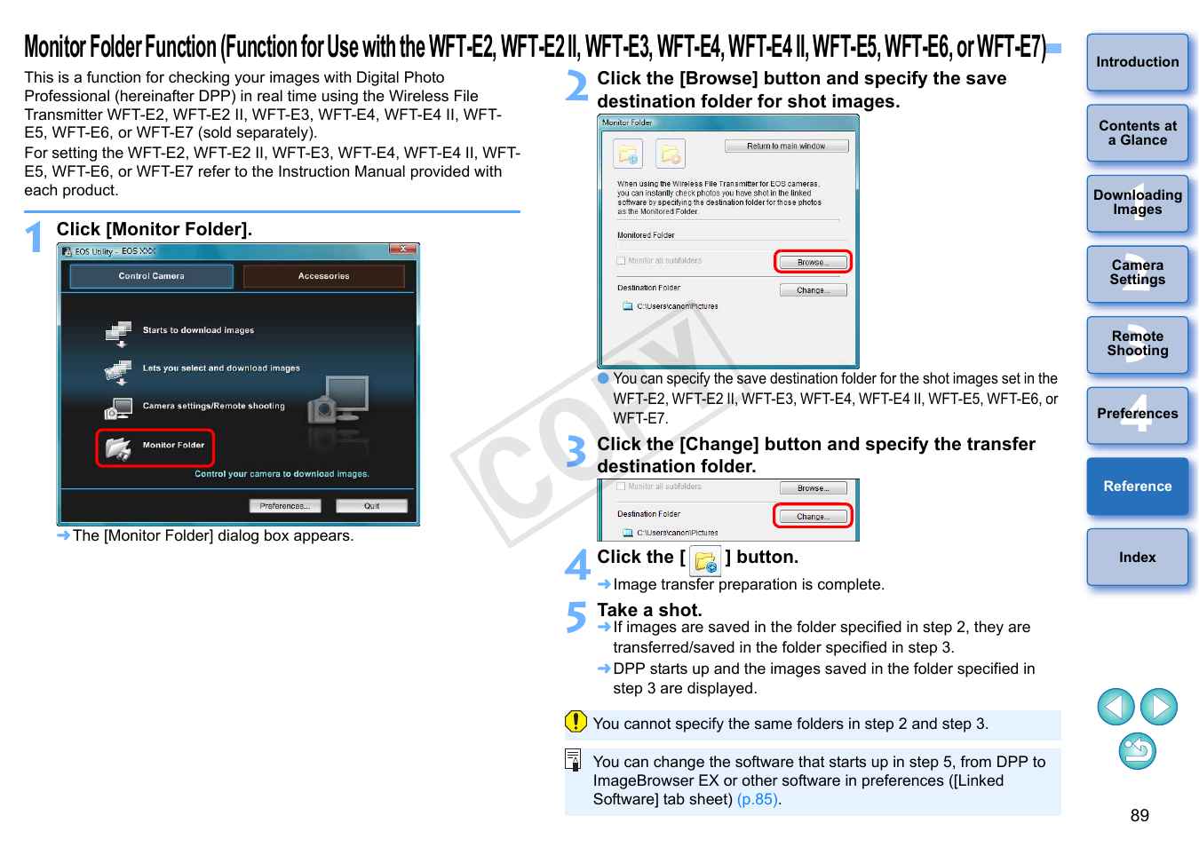 P.89, E2, wft-e2 ii, wft-e3, wft-e4, wft-e4 ii, wft-e5, Wft-e6, or wft-e7) | Cop y | Canon EOS Rebel T5i 18-55mm IS STM Lens Kit User Manual | Page 90 / 110