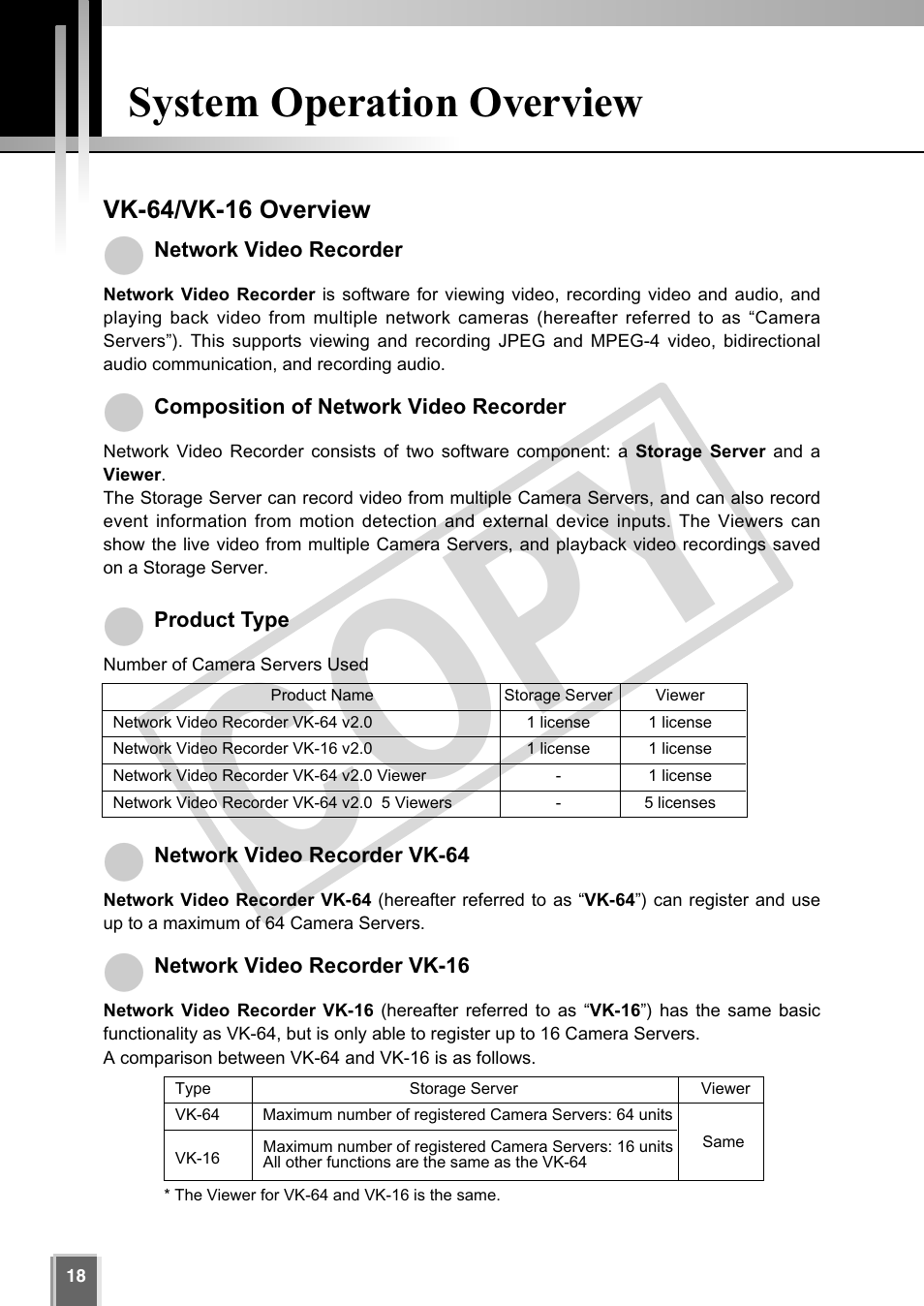 Cop y, System operation overview | Canon VB-C60 User Manual | Page 18 / 302