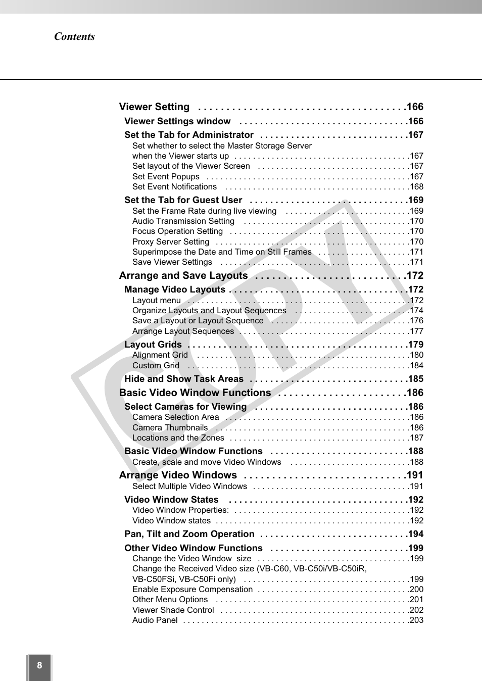 Cop y | Canon VB-C60 User Manual | Page 8 / 302