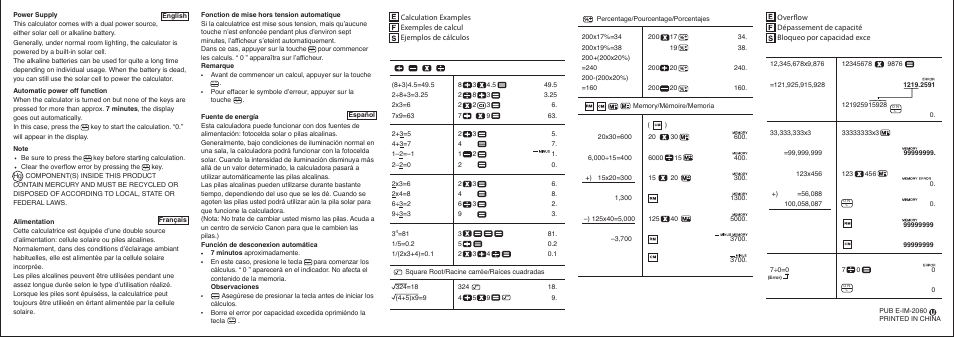 Canon LS-555H User Manual | Page 2 / 2