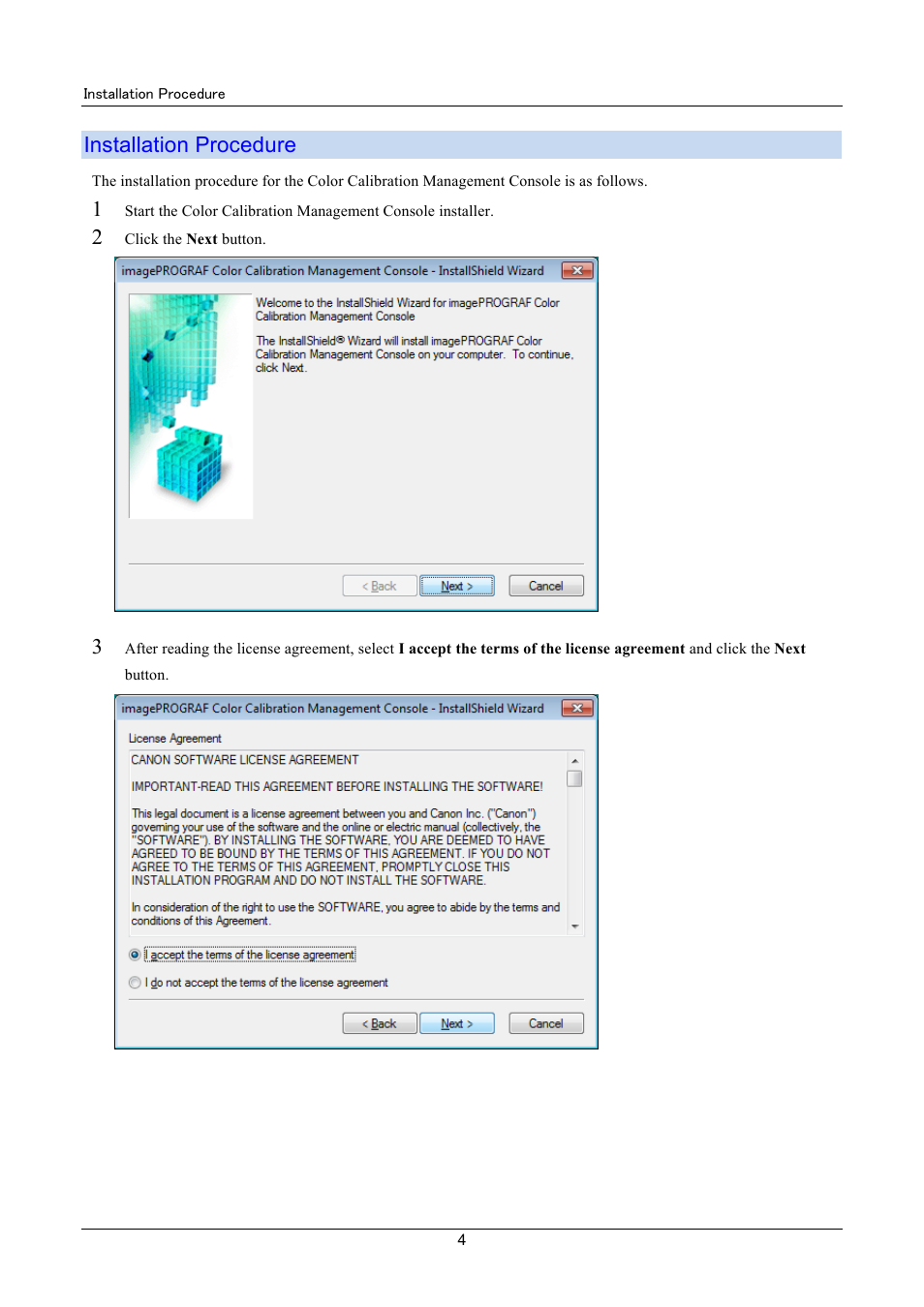 Installation procedure | Canon imagePROGRAF iPF6400 User Manual | Page 4 / 55