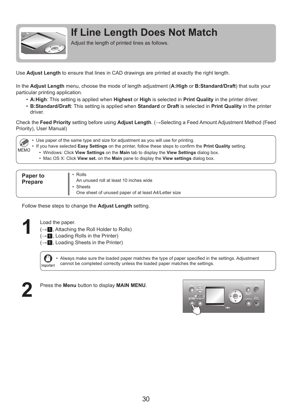 If line length does not match | Canon imagePROGRAF iPF815 MFP M40 User Manual | Page 30 / 52