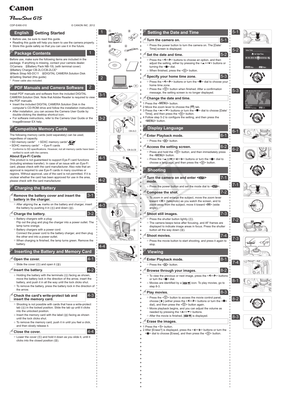 Canon PowerShot G15 User Manual | 2 pages