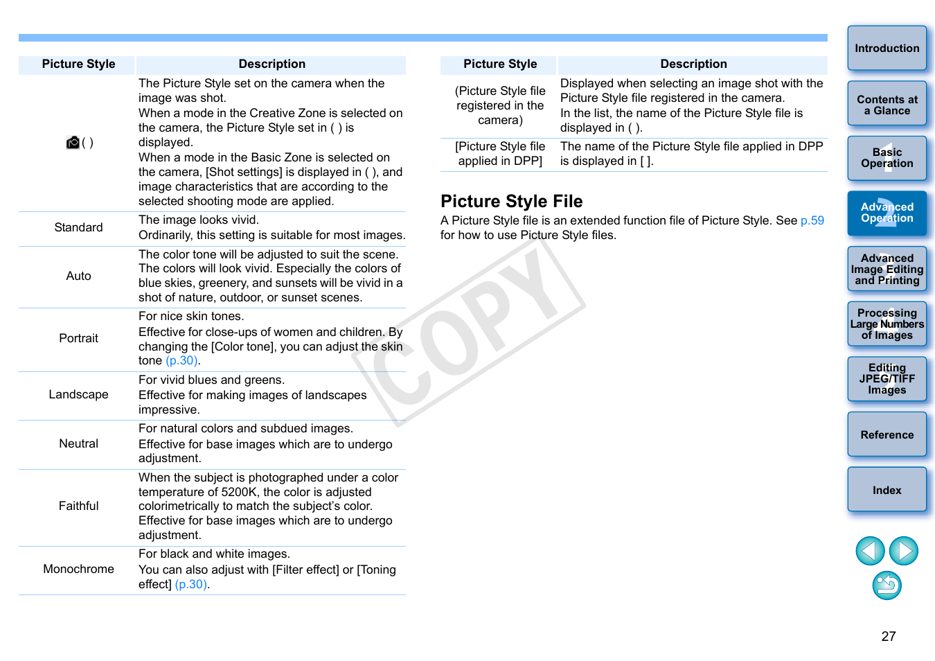 Picture style file, Cop y | Canon EOS Rebel T5i 18-55mm IS STM Lens Kit User Manual | Page 28 / 152