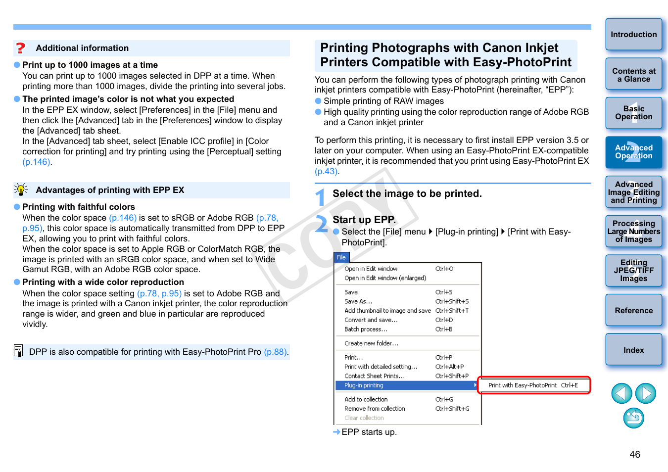 P.46), Cop y | Canon EOS Rebel T5i 18-55mm IS STM Lens Kit User Manual | Page 47 / 152