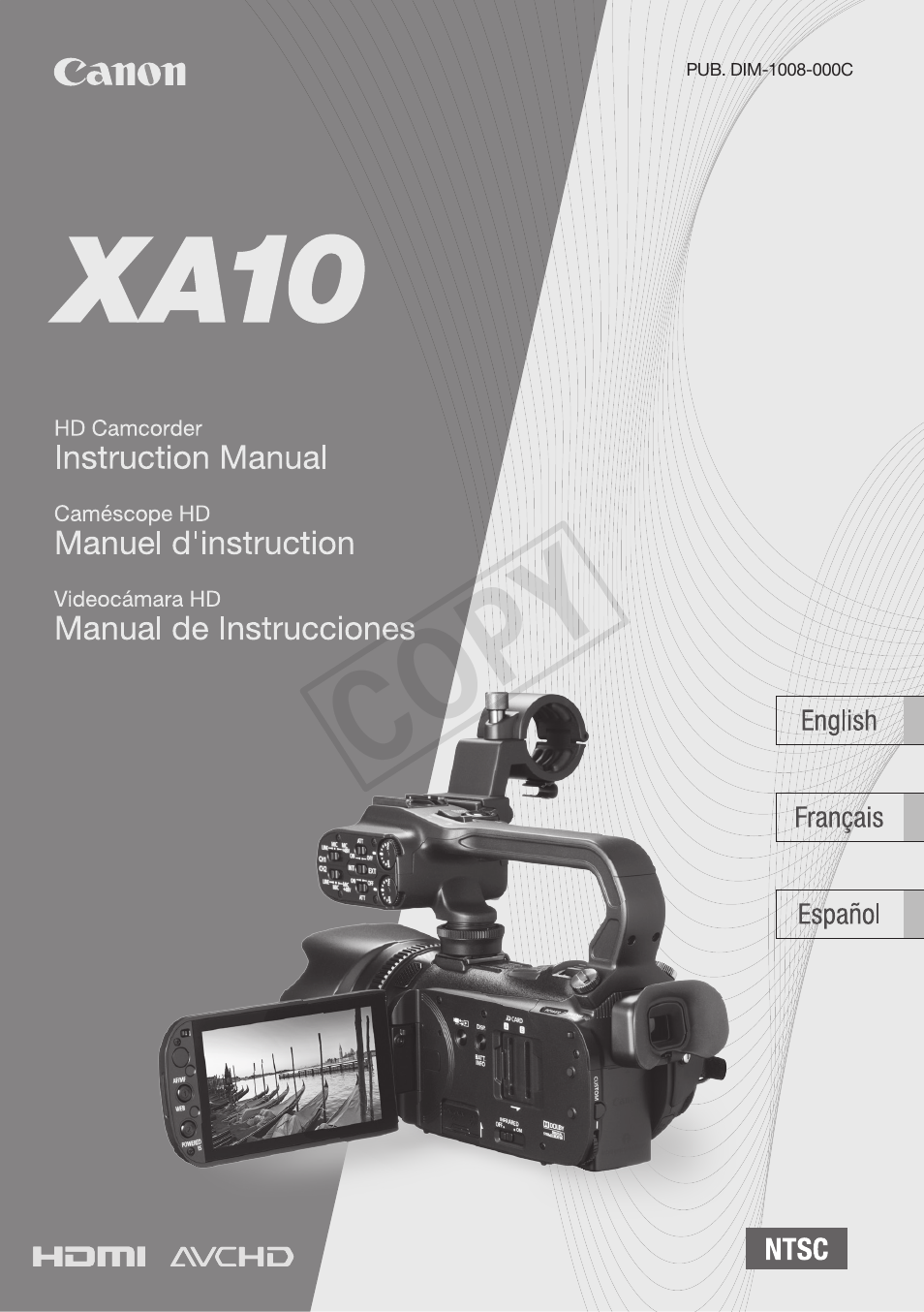 Canon XA10 User Manual | 191 pages