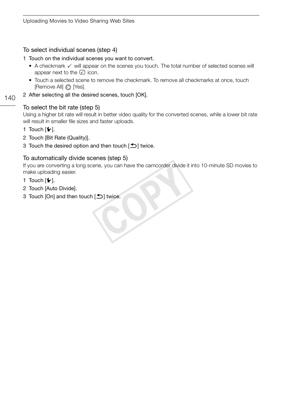 Cop y | Canon XA10 User Manual | Page 140 / 191