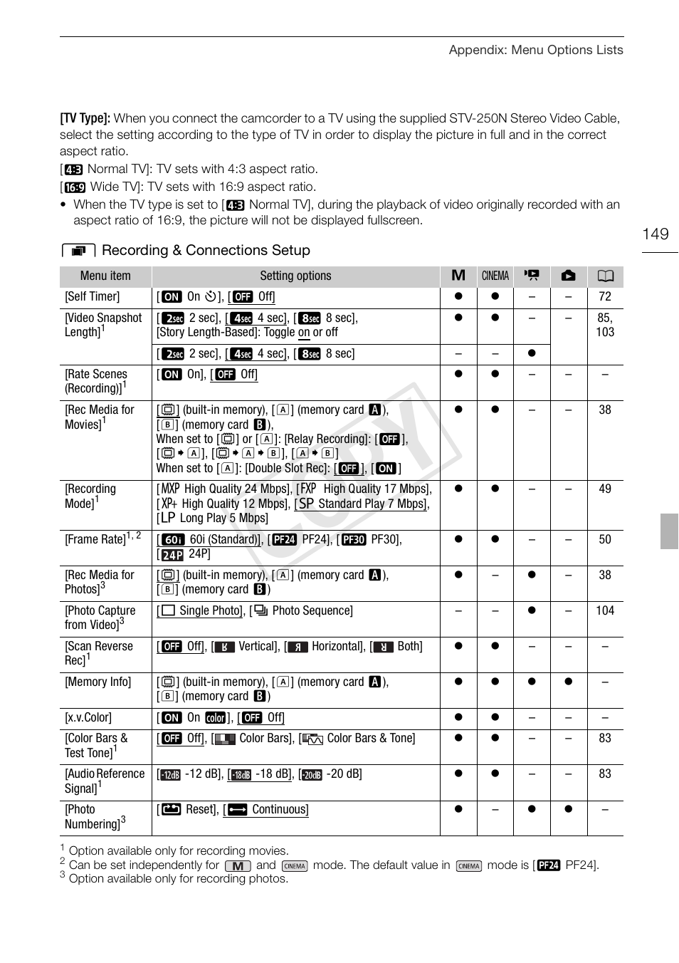 Cop y | Canon XA10 User Manual | Page 149 / 191