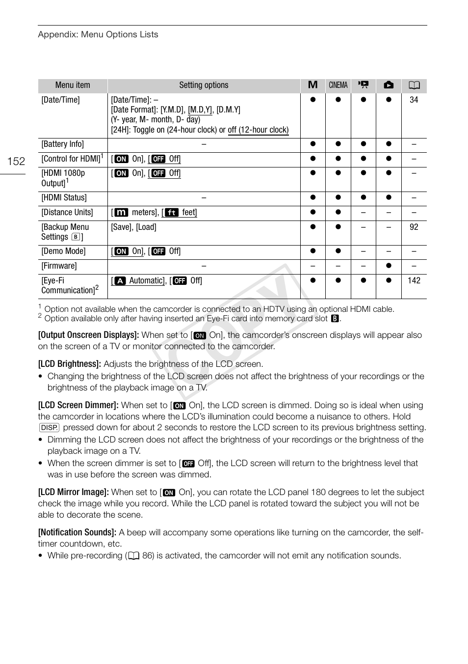 Cop y | Canon XA10 User Manual | Page 152 / 191