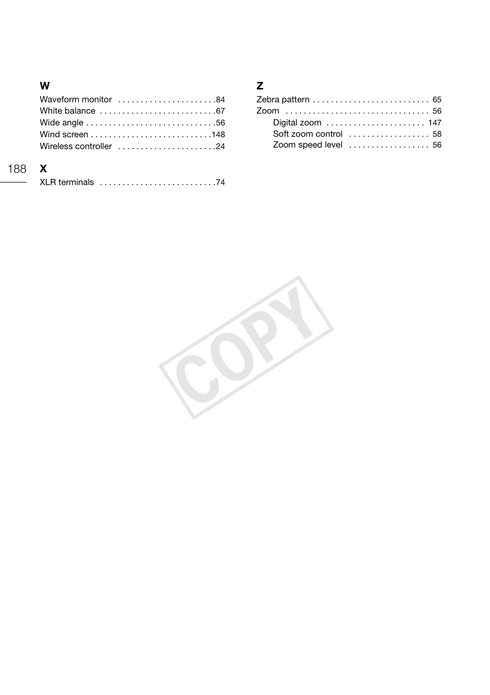 Cop y | Canon XA10 User Manual | Page 188 / 191