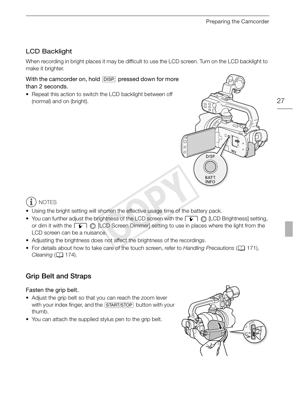 Cop y | Canon XA10 User Manual | Page 27 / 191