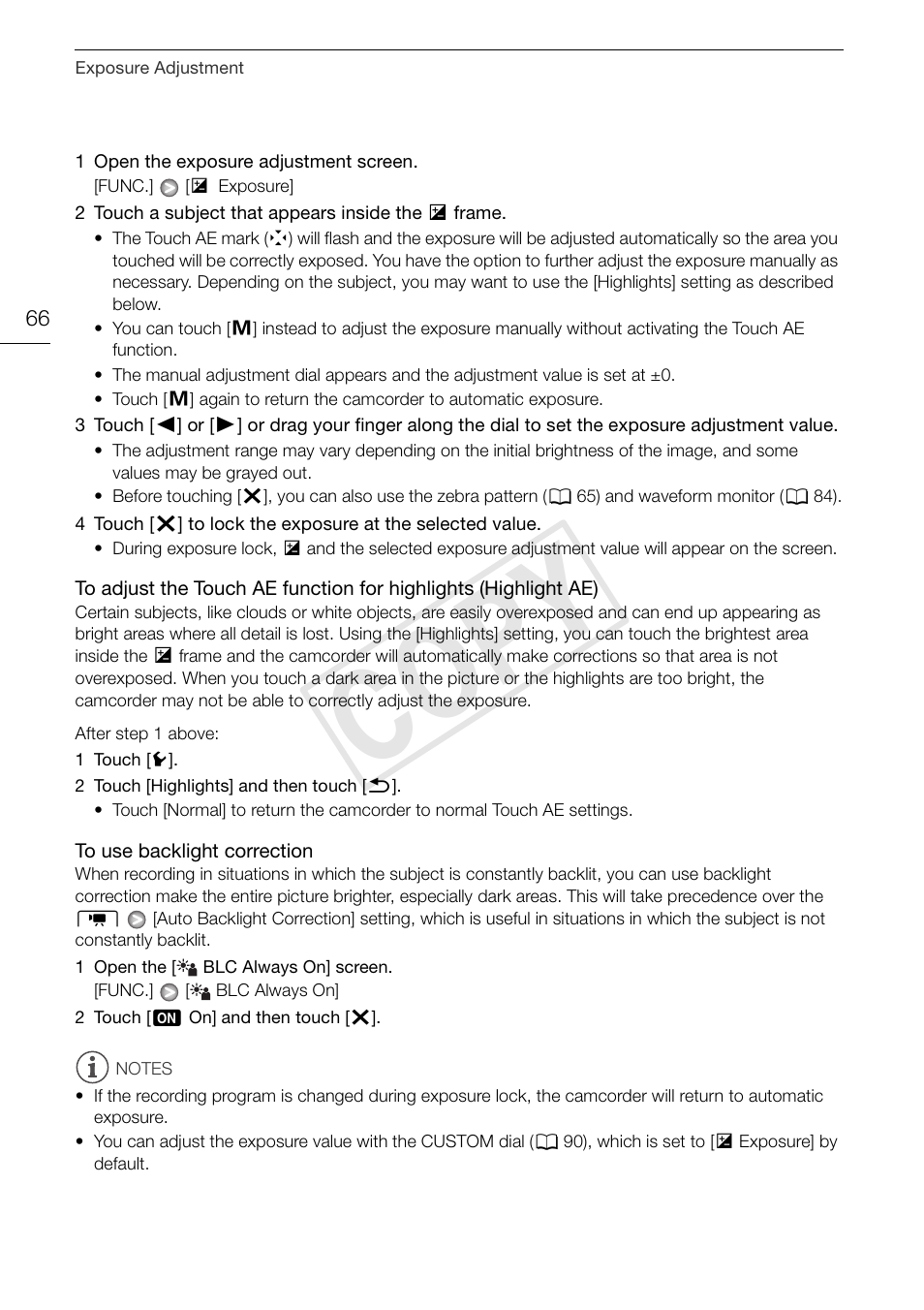 Cop y | Canon XA10 User Manual | Page 66 / 191