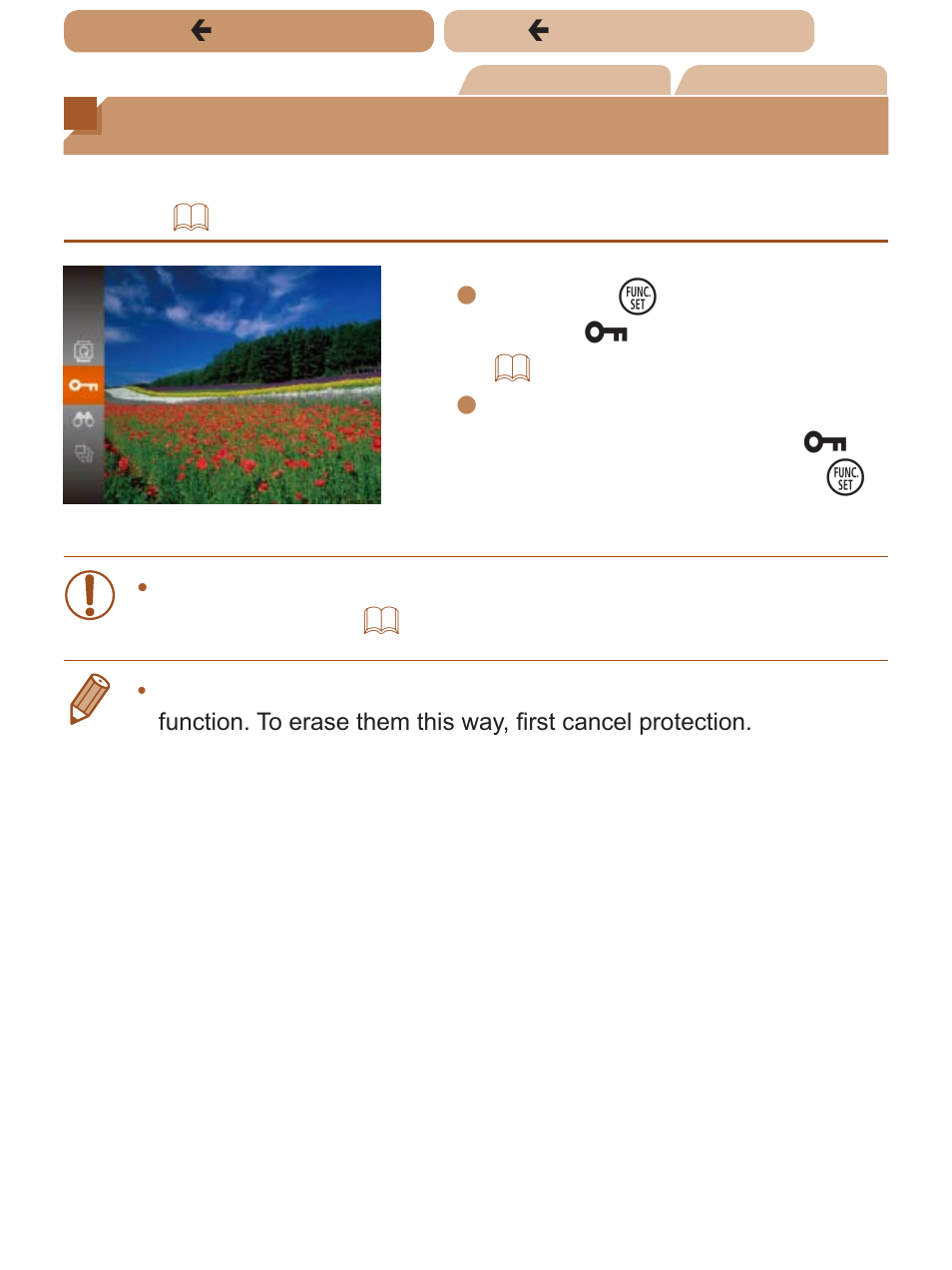 Protecting images, All images in search] in “protecting images, Erasing multiple images at once | Canon PowerShot ELPH 140 IS User Manual | Page 120 / 222