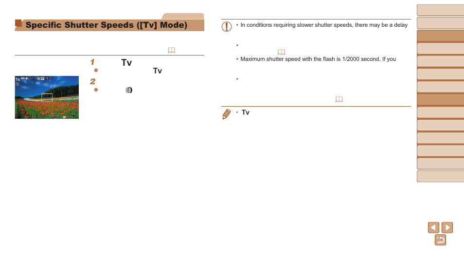 Specific shutter speeds ([tv] mode) | Canon PowerShot G1 X Mark II User Manual | Page 102 / 240