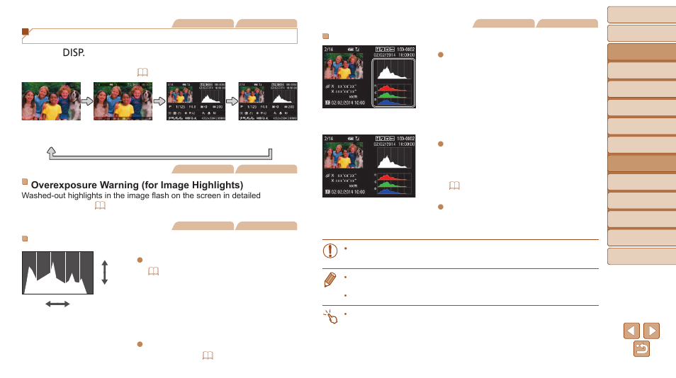Information display), Displays a histogram, Switching display modes | Canon PowerShot G1 X Mark II User Manual | Page 114 / 240