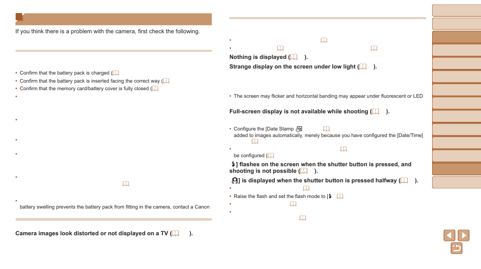 Troubleshooting, Power, Display on a tv | Shooting | Canon PowerShot G1 X Mark II User Manual | Page 207 / 240