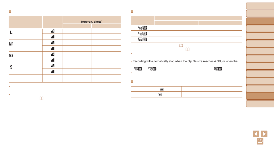 Number of 3:2 shots per memory card, See “recording time per memory card, For details on the flash range, see “flash range | The flash range, see “flash range, Shoot within flash range, Resolution, Time | Canon PowerShot G1 X Mark II User Manual | Page 230 / 240