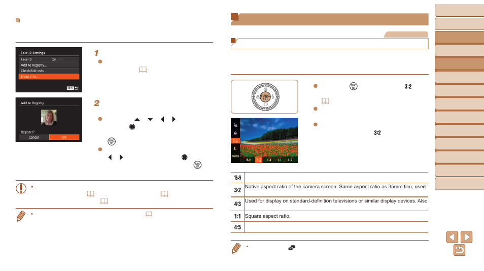 Image customization features, Changing the aspect ratio | Canon PowerShot G1 X Mark II User Manual | Page 49 / 240