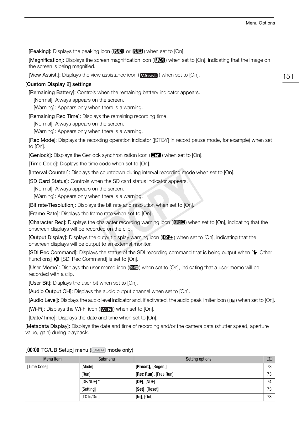 Cop y | Canon EOS C300 PL User Manual | Page 151 / 186