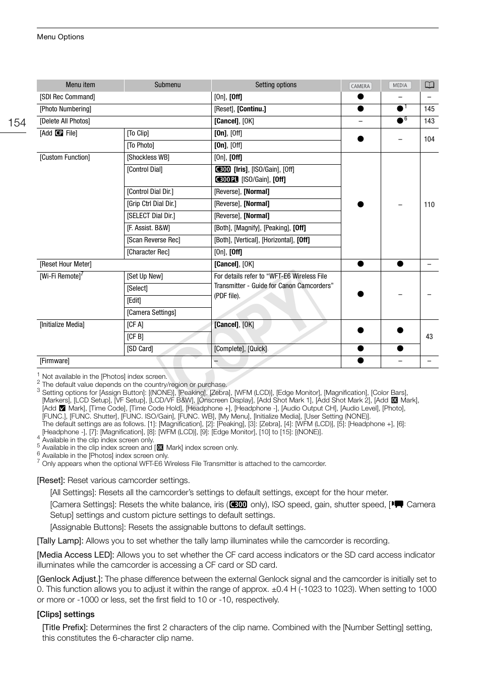 Cop y | Canon EOS C300 PL User Manual | Page 154 / 186