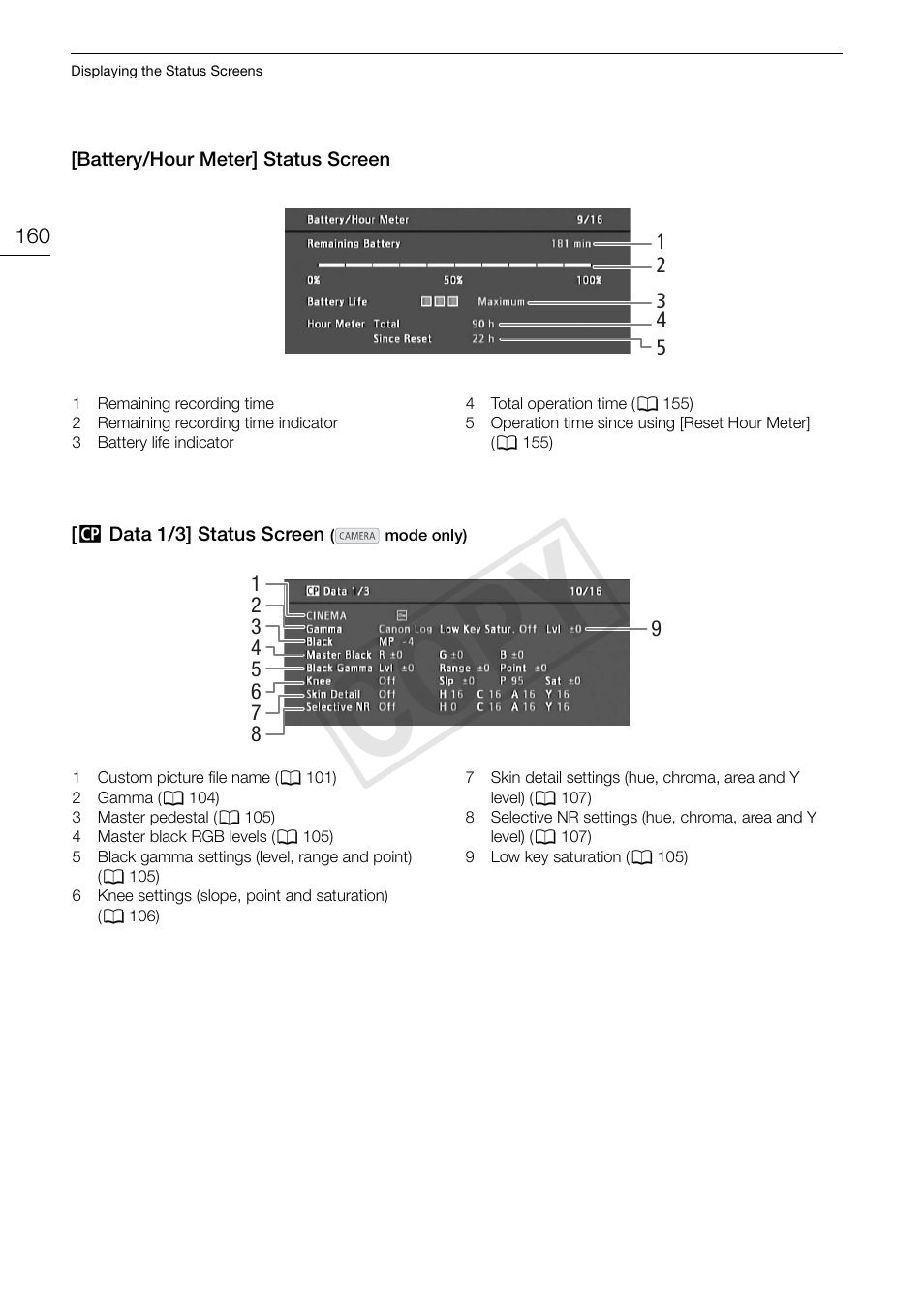 Cop y | Canon EOS C300 PL User Manual | Page 160 / 186