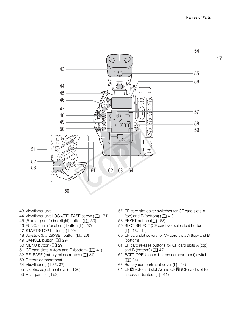 Cop y | Canon EOS C300 PL User Manual | Page 17 / 186