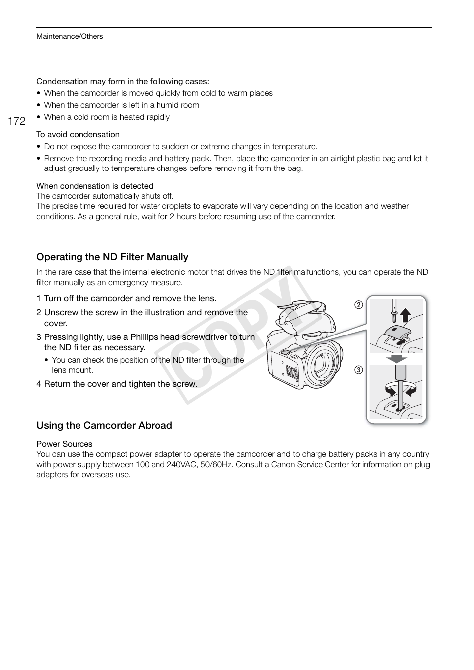 Cop y | Canon EOS C300 PL User Manual | Page 172 / 186