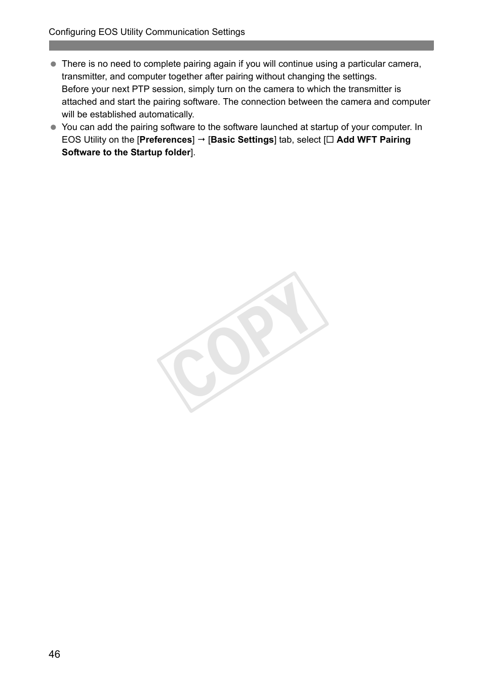 Cop y | Canon Wireless Transmitter WFT-E6A User Manual | Page 46 / 126
