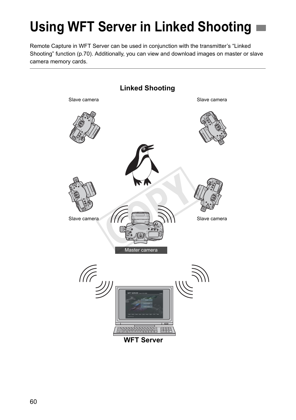 Using wft server in linked shooting, Cop y | Canon Wireless Transmitter WFT-E6A User Manual | Page 60 / 126