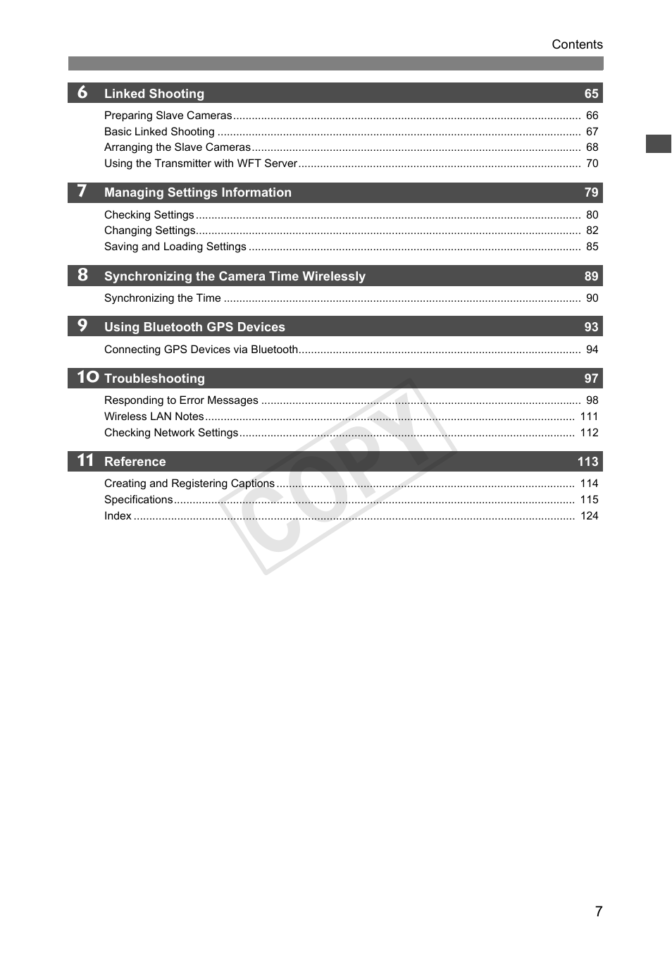 C op y | Canon Wireless Transmitter WFT-E6A User Manual | Page 7 / 126